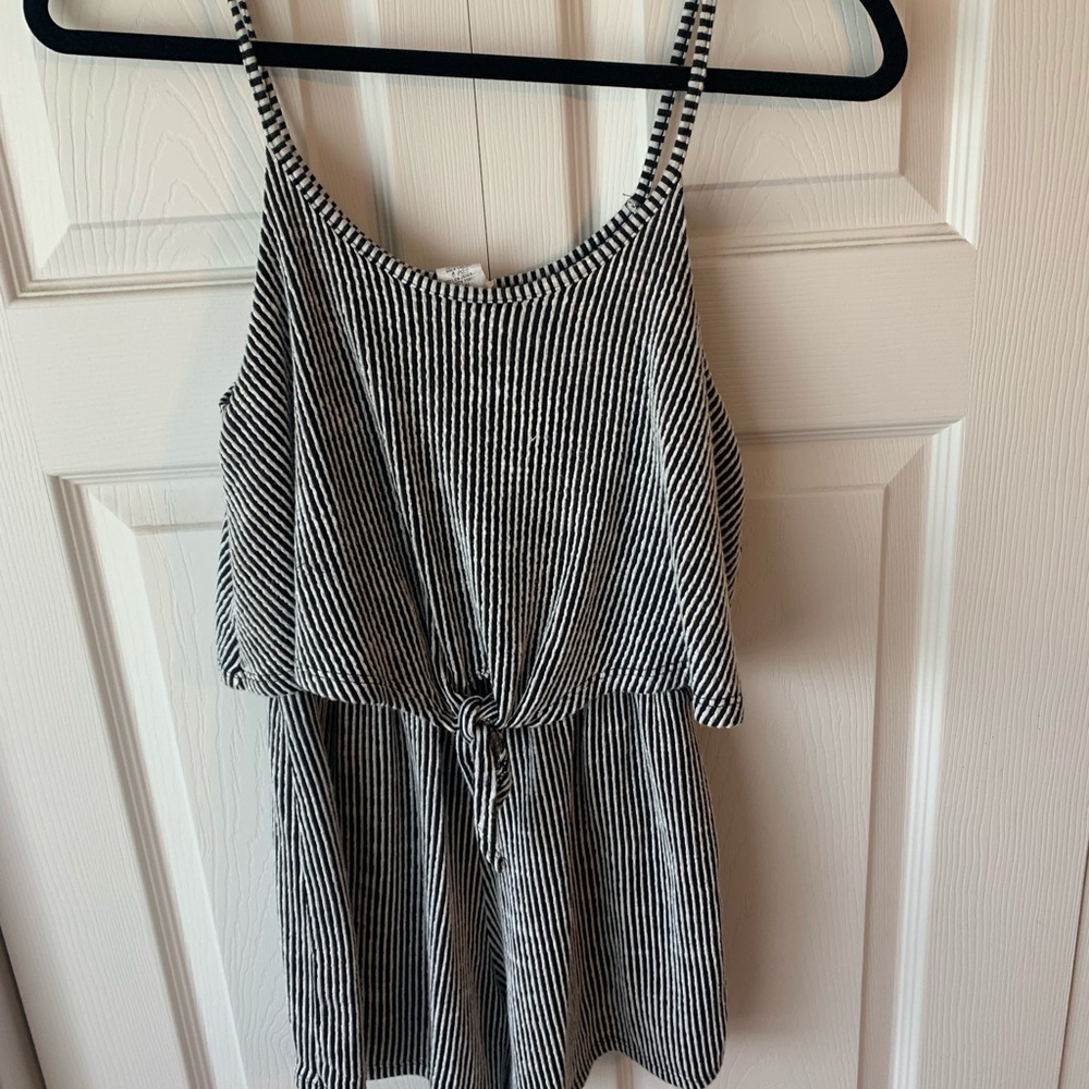 Caution to the Wind striped romper
